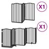 vidaXL Dog Gate with Door Foldable 9 Panels Black 450 cm Poplar Wood