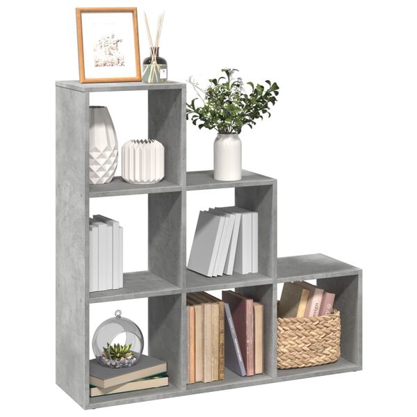 vidaXL Room Divider Bookcase&nbsp;3-Tier&nbsp;Concrete Grey 99x29x99 cm Engineered Wood
