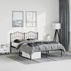 vidaXL Metal Bed Frame without Mattress with Headboard Black 135x190cm