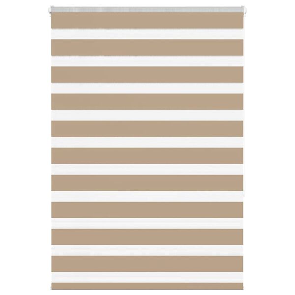 vidaXL Zebra Blind Sand Brown 105x150 cm Fabric Width 100.9 cm Polyester