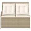 vidaXL Garden Bench Beige Poly Rattan