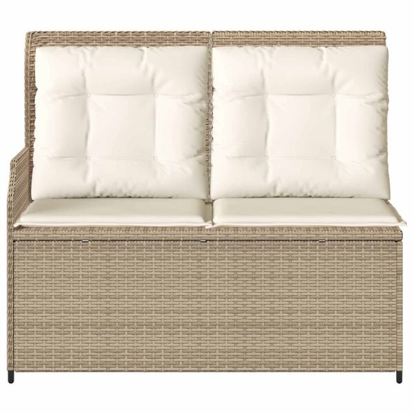 vidaXL Garden Bench Beige Poly Rattan