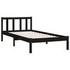 vidaXL Bed Frame without Mattress Black Solid Wood Small Single