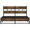 vidaXL Metal Bed Frame without Mattress Smoked Oak 140x200 cm