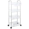 vidaXL Storage Trolley 4-Tier Transparent 37x28x95 cm Acrylic