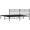 vidaXL Metal Bed Frame without Mattress with Headboard Black 183x213cm