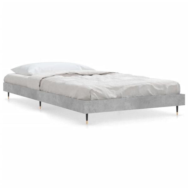 vidaXL Bed Frame without Mattress Concrete Grey 100x200 cm