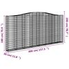 vidaXL Arched Gabion Baskets 3 pcs 400x30x180/200 cm Galvanised Iron