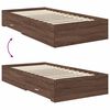 vidaXL Bed Frame Brown Oak and Silver 100 x 200 cm Engineered Wood