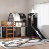 vidaXL Bunk Bed without Mattress with Slide White and Black 90x200 cm