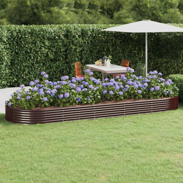 vidaXL Garden Raised Bed Galvanised Steel 450x140x36 cm Brown