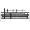 vidaXL Metal Bed Frame without Mattress with Footboard Black 200x200cm