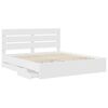 vidaXL Bed Frame with Drawer White 200 x 200 cm Engineer Wood