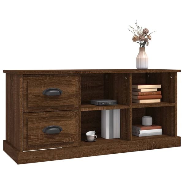 vidaXL TV Cabinet Brown Oak 102x35.5x47.5 cm Engineered Wood