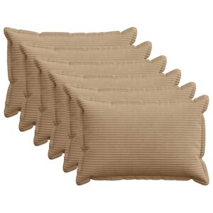 vidaXL Cushion Cover 6 pcs HOUTEN Brown 50 x 75 cm Corduroy