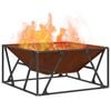 vidaXL Fire Pit Brown 80 x 80 x 40 cm Weathering Steel