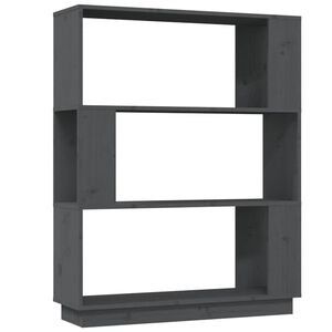 vidaXL Book Cabinet/Room Divider Grey 80x25x101 cm Solid Wood Pine