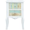 vidaXL Bedside Cabinet White and Brown 43x32x65 cm MDF