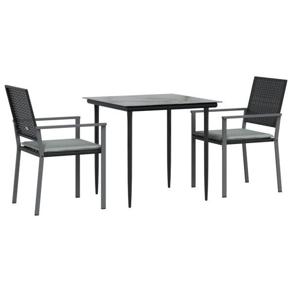 vidaXL 5 Piece Garden Dining Set Poly Rattan and Steel