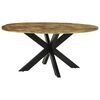 vidaXL Dining Table Black oak 160 x 160 x 76 cm Rough mango wood