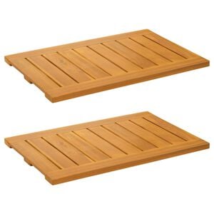 vidaXL Bath Mat 2 pcs Natural 60 x 40 cm Solid Acacia Wood