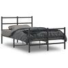 vidaXL Metal Bed Frame without Mattress with Footboard Black 120x200cm