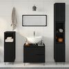 vidaXL Bathroom Furniture Set 3 pcs Black Oak 30 x 30 x 190 cm