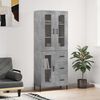 vidaXL Highboard Concrete Grey 69.5x34x180 cm Engineered Wood