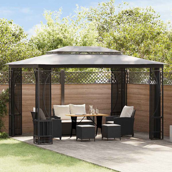 vidaXL Gazebo with Nets 300x400x265 cm Anthracite