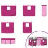 vidaXL Kids'Loft Bed Frame with Curtains Black and Pink 100 x 200 cm