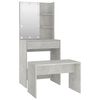 vidaXL Dressing Table Set with LED Concrete Grey Engineered Wood