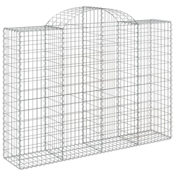 vidaXL Arched Gabion Baskets 10 pcs 200x50x140/160 cm Galvanised Iron