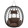 vidaXL Hanging Egg Chair Folding Coffee 91.5 x 60 x 110 cm Poly Rattan