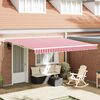 vidaXL Retractable Awning Manual Red and White 400 x 300 cm