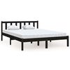 vidaXL Bed Frame without Mattress Black Solid Wood Pine King Size