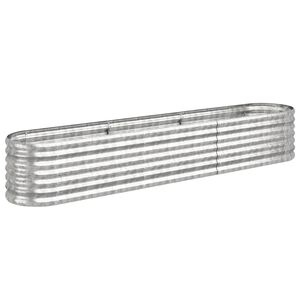 vidaXL Garden Raised Bed Galvanised Steel 224x40x36 cm Silver