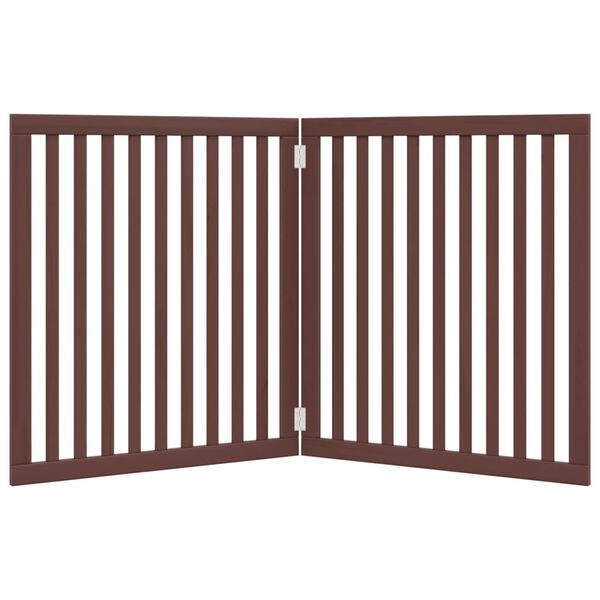 vidaXL Dog Gate Foldable 2 Panels Brown 160 cm Poplar Wood