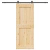 vidaXL Sliding Door with Hardware Set 90x210 cm Solid Wood Pine