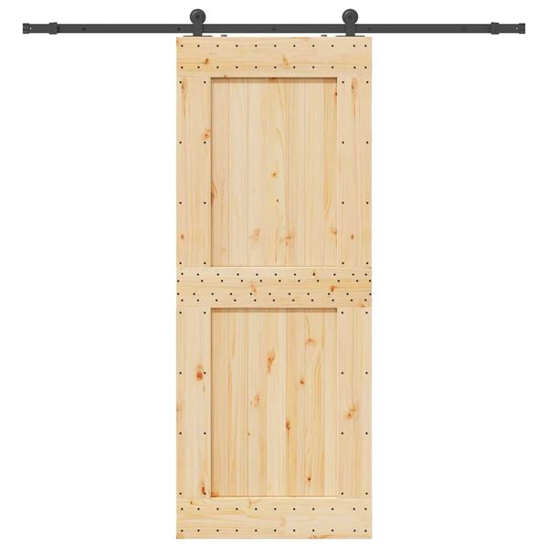 vidaXL Sliding Door with Hardware Set 90x210 cm Solid Wood Pine