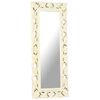 vidaXL Hand Carved Mirror White 110x50 cm Solid Mango Wood