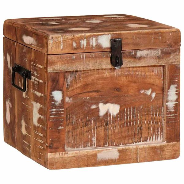 vidaXL Storage Box with Storage with Lock Brown Solid Mango Wood