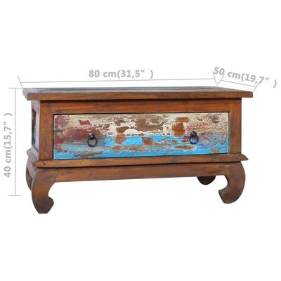 vidaXL Coffee Table 80x50x40 cm Reclaimed Teak Wood