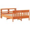 vidaXL Bed Frame without Mattress Wax Brown 150x200 cm King Size Solid Wood Pine
