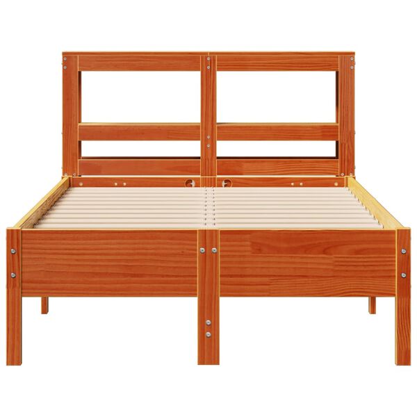 vidaXL Bed Frame without Mattress Wax Brown 90x190 cm Single Solid Wood Pine