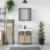 vidaXL 3 Piece Bathroom Cabinet Set Sonoma Oak Engineered Wood
