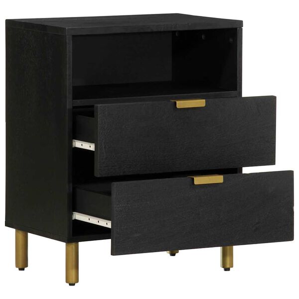 vidaXL Bedside Cabinet Black 50x33x62 cm Engineered Wood