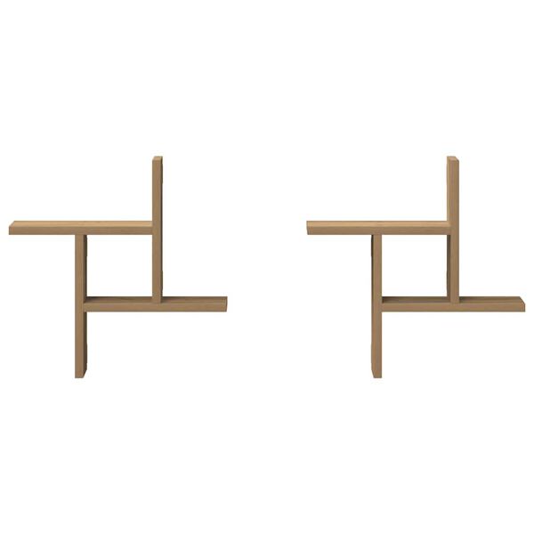 vidaXL Wall Shelves 2 pcs Artisian Oak 38x12x38 cm Engineered Wood