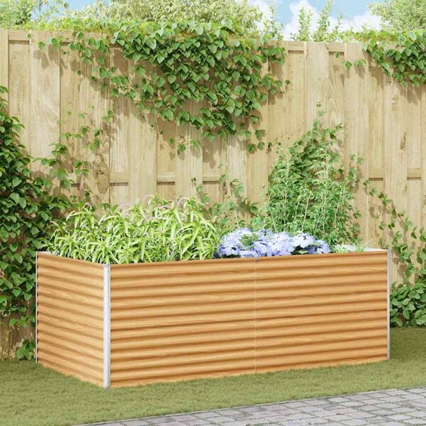 vidaXL Garden Raised Bed 195 x 100 x 68 cm Galvanised Steel