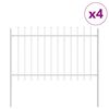 vidaXL Garden Fence 4 pcs White 6.8 x 0.8 m Powder-coated Steel