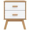 vidaXL Bedside Cabinet OLDEN White and Brown Solid Wood Pine